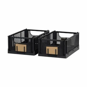 Baskets & Storage | Linear Collapsible Crates Black Baskets & Storage Baskets & Storage