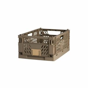 Baskets & Storage | Slant Collapsible Crates Taupe Baskets & Storage Baskets & Storage