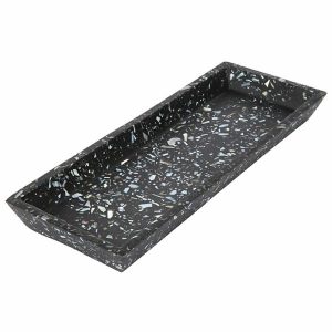 Baskets & Storage | Terrazzo Rectangle Tray – Seashell Black Baskets & Storage Baskets & Storage