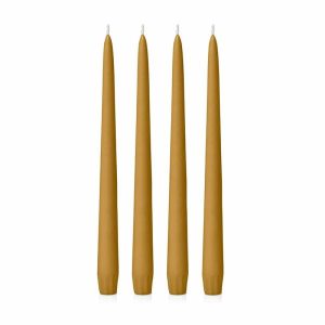 Candles & Diffusers | Eco Taper Candle (Pack Of 4) Mustard Candles & Diffusers Candles & Diffusers