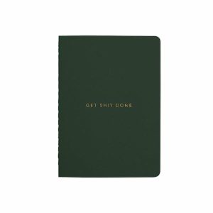 Cards & Stationery | Get Shit Done Notebook – A6 – Soft Cover – Minimal Forest Green & Gold Foil Cards & Stationery Cards & Stationery