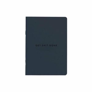 Cards & Stationery | Get Shit Done Notebook – A6 – Soft Cover – Minimal Navy & Black Foil Cards & Stationery Cards & Stationery