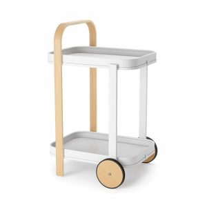 Furniture | Bar Serving Cart White/Natural Furniture Furniture