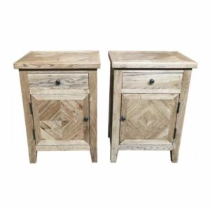 Furniture | Queens Bedside Table Oakwood Parquetry 50W X 40D X 70H Furniture Furniture