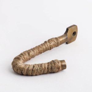 Hooks & Knobs | Rope Hook Jute With Acid Washed Brass – 3 Left Hooks & Knobs Hooks & Knobs