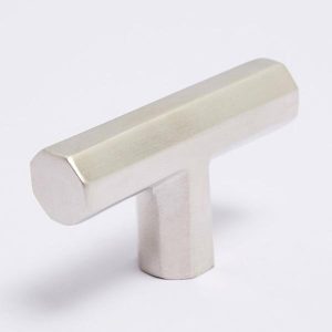 Hooks & Knobs | T-Bar Satin Nickel – 2 Left Hooks & Knobs Hooks & Knobs