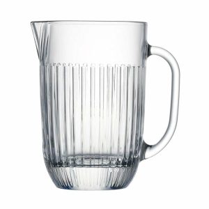 Kitchen | Glass Ribbed Jug 1000Ml Housewares Kitchen