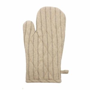 Kitchen | Provincial Stripe Single Oven Glove Burnt Olive Housewares Kitchen