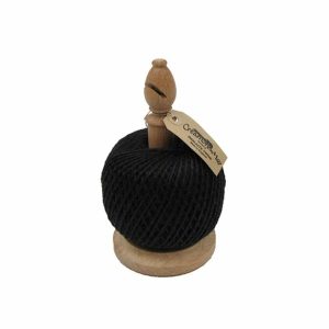 Kitchen | Wooden Twine Stand With Cutter & Black Twine Housewares Kitchen