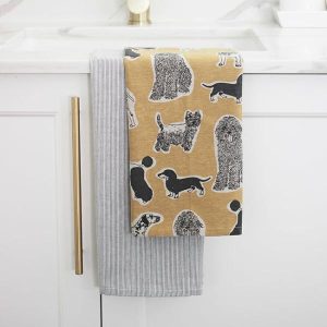 Kitchen | Woof Tea Towel Set Of 2 Sunset Yellow Housewares Kitchen