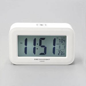 Mirrors | Digital Rectangle Alarm Clock White Housewares Mirrors