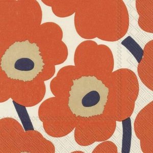 Placemats, Coasters, Napkins | Napkin Pack Of 20 – Unikko Cream Orange Housewares Placemats, Coasters, Napkins