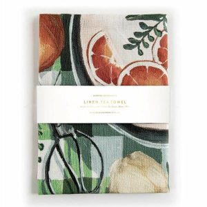 Plant & Garden | 100% Linen Oranges Tea Towel Housewares Plant & Garden