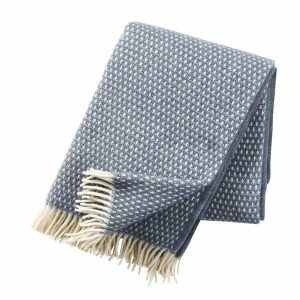 Throws & Blankets | Lambswool Throw Knut Smokey Blue Housewares Throws & Blankets