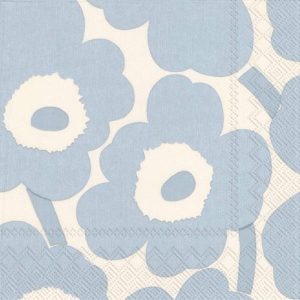 Placemats, Coasters, Napkins | Napkin Pack Of 20 – Unikko Cream Light Blue Housewares Placemats, Coasters, Napkins